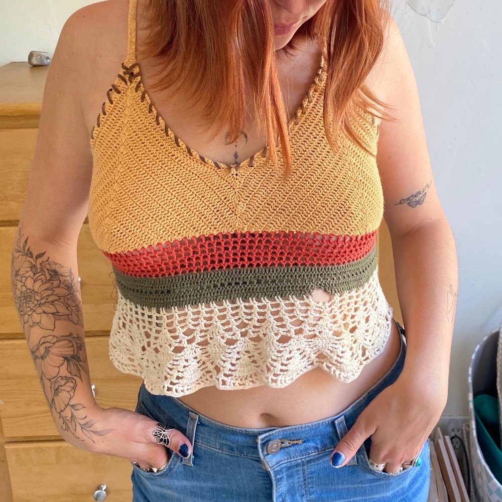 Crochet Multi-Color Tanktop 💛❤️💚